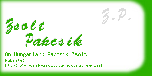 zsolt papcsik business card